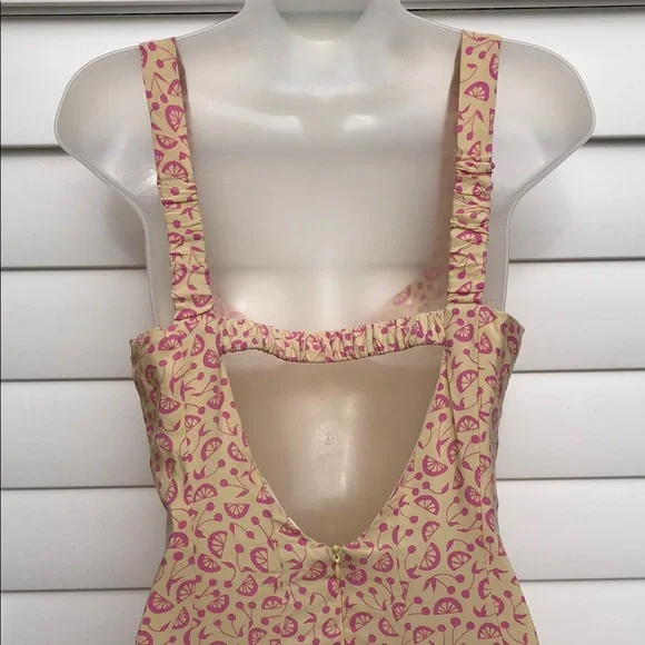 NWT La Hearts Vibrant Yellow and Pink Mini Dress - Picture 4 of 11